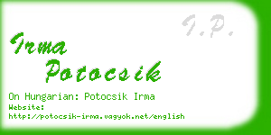 irma potocsik business card